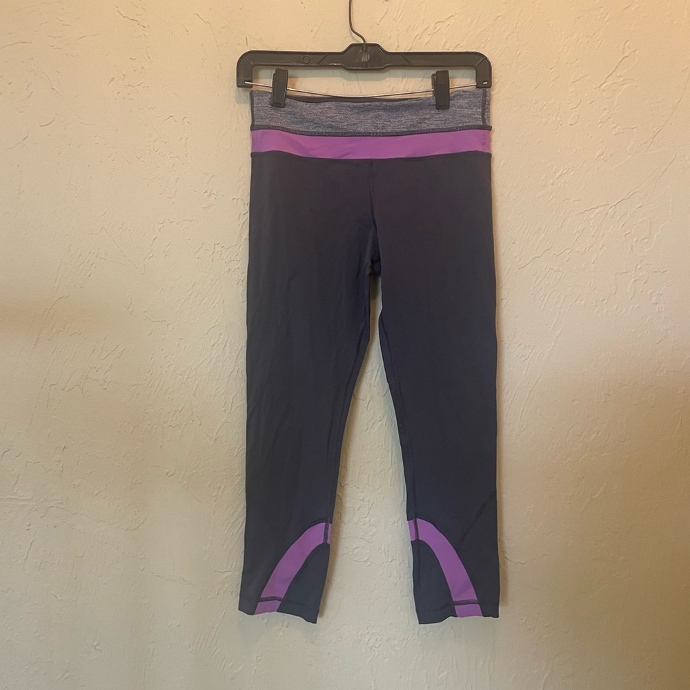 lululemon athletica Black Leggings with Purple Accents